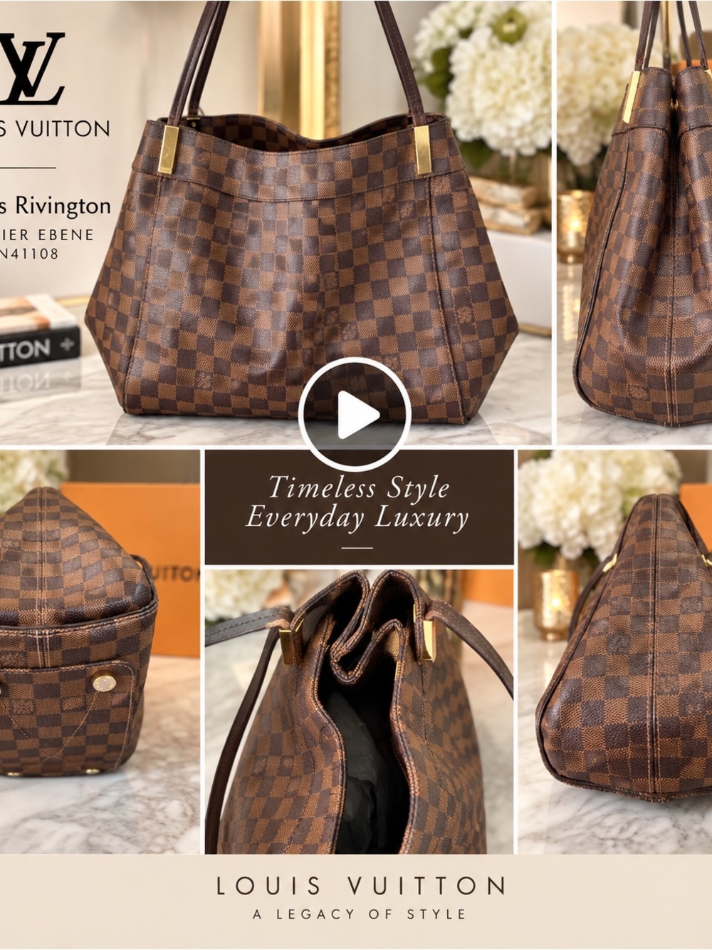 Designer-Inspired Brown Checker Crossbody Bag